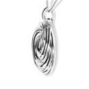 .925 Sterling Silver Endless Wave Swirl Statement Medallion 18" Pendant Necklace-3