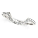 14k White Gold Curved Diamond Wedding Band (1/3 cttw)-1