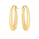 14k Yellow Gold Elongated Oval Hoops-2