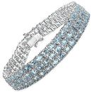 26.20 Carat Genuine Blue Topaz .925 Sterling Silver Bracelet-2