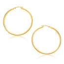 10k Yellow Gold Polished Hoop Earrings (30mm)-1