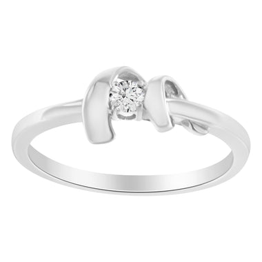10K White Gold Diamond Promise Ring (1/10 Cttw, H-I Color, SI2-I1 Clarity) - Size 6 - 0