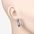 2.66 Carat Genuine Blue Topaz and White Topaz .925 Sterling Silver Earrings-3