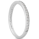 14k White Gold Micro-pave Diamond Wedding Ring Band Set 3/4 Around-2