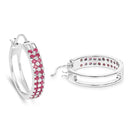 2.20 Carat Genuine Ruby .925 Sterling Silver Earrings-2