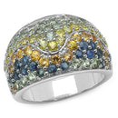 3.60 Carat Genuine Multi Sapphire .925 Sterling Silver Ring-1