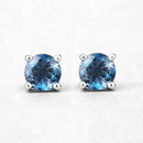 0.64 Carat Genuine London Blue Topaz .925 Sterling Silver Earrings-2