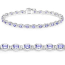4.59 Carat Genuine Tanzanite .925 Sterling Silver Bracelet-4