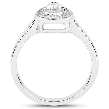 14K White Gold 0.63 Carat Genuine White Diamond Ring - 0