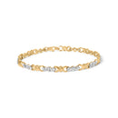 10k Yellow Gold 1/3 Cttw Diamond 3 Stone and X-Link Bracelet (I-J Color, I1-I2 Clarity) - 7.50" Inches-1