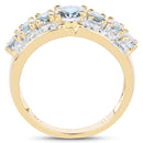 1.93 Carat Genuine Aquamarine and White Diamond .925 Sterling Silver Ring-2