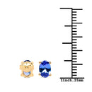 1.24 Carat Genuine Tanzanite 14K Yellow Gold Earrings-3