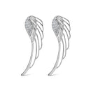 14K White Gold 1/4 Cttw Lab Grown Diamond Angel Wing Stud Earrings (F-G Color, VS1-VS2 Clarity)-1