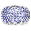 3.01 Carat Genuine Tanzanite and White Diamond .925 Sterling Silver Ring-3