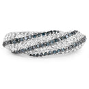 1.25 Carat Genuine Blue Diamond & White Diamond .925 Sterling Silver Ring-3