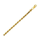 14K Yellow Gold Hollow Diamond Cut Rope Chain (3.20 mm)-1