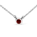 14K White Gold 1/2 Cttw Red Lab Grown Diamond Bezel-Set Solitaire 18" Pendant Necklace (Red Color, VS1-VS2 Clarity)-1