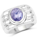 3.55 Carat Genuine Tanzanite .925 Sterling Silver Ring-1