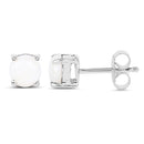 1.18 Carat Genuine Opal .925 Sterling Silver Earrings-2