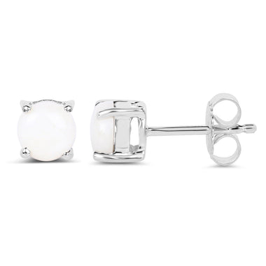1.18 Carat Genuine Opal .925 Sterling Silver Earrings - 0
