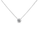 14K White Gold 1/2 Cttw Lab Grown Diamond Modern Bezel-Set Solitaire 16"-18" Pendant Necklace (F-G Color, VS2-SI1 Clarity)-2