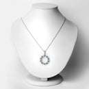 1.50 Carat Genuine London Blue Topaz and White Topaz .925 Sterling Silver Pendant-2