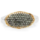 0.45 Carat Genuine Green Diamond and Yellow Diamond .925 Sterling Silver Ring-3
