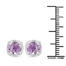 1.46 Carat Genuine Amethyst .925 Sterling Silver Earrings-3