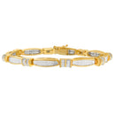 14K Yellow Gold Princess and Baguette Cut Diamond Beaded Bracelet (3.00 cttw, H-I Color, SI1-SI2 Clarity)-1