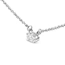 14K White Gold 1/4 Cttw Lab Grown Oval Solitaire Diamond East West 18" Pendant Necklace (G-H Color, VS2-SI1 Clarity)-4