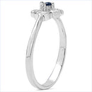 0.07 Carat Genuine Blue Sapphire .925 Sterling Silver Ring-3