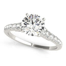 14k White Gold Diamond Engagement Ring With Single Row Band (1 3/4 cttw)-1