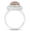 5.43 Carat Genuine Labradorite and White Topaz .925 Sterling Silver Ring-2