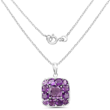 8.20 Carat Genuine Amethyst .925 Sterling Silver Pendant - 0