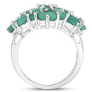 5.88 Carat Genuine Emerald .925 Sterling Silver Ring-2