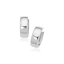 14k White Gold Snuggable Hoop Earrings-1