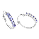 2.04 Carat Genuine Tanzanite .925 Sterling Silver Earrings-2