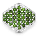 2.41 Carat Genuine Chrome Diopside and White Topaz .925 Sterling Silver Ring-3