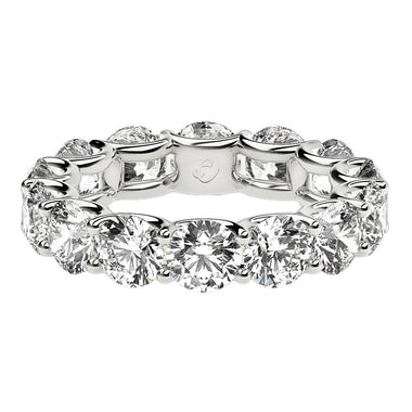 Round Cut Lab Grown Diamond Eternity Ring in 14k White Gold (6 cttw FG/VS2) - 0