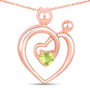 0.25 Carat Genuine Peridot .925 Sterling Silver Pendant-1