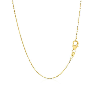 14k Yellow Gold Chain Necklace with Sliding Puffed Heart Charm - 0
