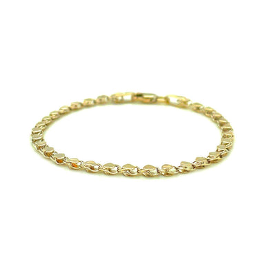 2.9mm 14k Yellow Gold Heart Anklet - 0