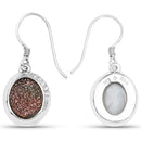 4.72 Carat Genuine Copper Bloom Drusy and White Topaz .925 Sterling Silver Earrings-3