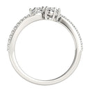 Curved Band Two Stone Diamond Ring in 14k White Gold (3/4 cttw)-2