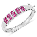 6.65 Carat Genuine Ruby and White Topaz .925 Sterling Silver Bracelet-6