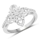 0.55 Carat Genuine White Diamond .925 Sterling Silver Ring-1