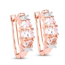 1.32 Carat Genuine Morganite and White Topaz .925 Sterling Silver Earrings-1