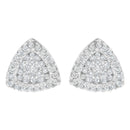 14K White Gold 1/2 cttw Trillion Shaped Diamond Stud Earrings (H-I Clarity, SI2-I1 Color)-1
