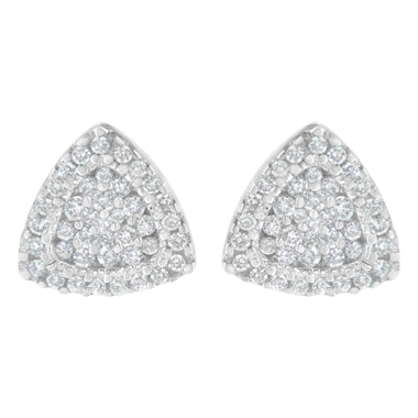 14K White Gold 1/2 cttw Trillion Shaped Diamond Stud Earrings (H-I Clarity, SI2-I1 Color)
