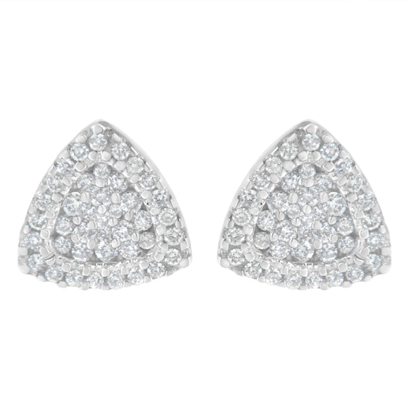 14K White Gold 1/2 cttw Trillion Shaped Diamond Stud Earrings (H-I Clarity, SI2-I1 Color)